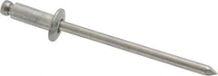 Marson - Button Head Aluminum Open End Blind Rivet - Aluminum Mandrel, 0.126" to 0.187" Grip, 1/4" Head Diam, 0.129" to 0.133" Hole Diam, 0.337" Length Under Head, 1/8" Body Diam - Makers Industrial Supply