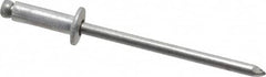 Marson - Button Head Aluminum Open End Blind Rivet - Aluminum Mandrel, 0.188" to 1/4" Grip, 1/4" Head Diam, 0.129" to 0.133" Hole Diam, 0.4" Length Under Head, 1/8" Body Diam - Makers Industrial Supply