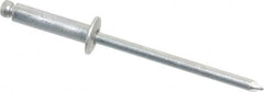 Marson - Button Head Aluminum Open End Blind Rivet - Aluminum Mandrel, 0.313" to 3/8" Grip, 1/4" Head Diam, 0.129" to 0.133" Hole Diam, 0.525" Length Under Head, 1/8" Body Diam - Makers Industrial Supply