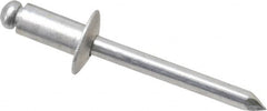 Marson - Button Head Aluminum Open End Blind Rivet - Aluminum Mandrel, 0.126" to 1/4" Grip, 1/2" Head Diam, 0.257" to 0.261" Hole Diam, 1/2" Length Under Head, 1/4" Body Diam - Makers Industrial Supply