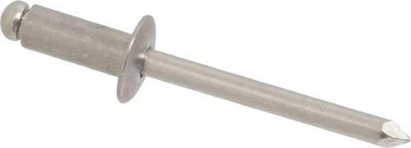 Marson - Button Head Aluminum Open End Blind Rivet - Aluminum Mandrel, 0.251" to 3/8" Grip, 1/2" Head Diam, 0.257" to 0.261" Hole Diam, 5/8" Length Under Head, 1/4" Body Diam - Makers Industrial Supply