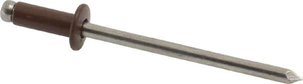 Marson - Button Head Aluminum Open End Blind Rivet - Aluminum Mandrel, 0.126" to 0.187" Grip, 1/4" Head Diam, 0.129" to 0.133" Hole Diam, 0.337" Length Under Head, 1/8" Body Diam - Makers Industrial Supply