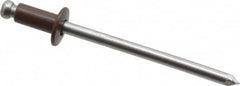 Marson - Button Head Aluminum Open End Blind Rivet - Aluminum Mandrel, 0.063" to 1/8" Grip, 1/4" Head Diam, 0.129" to 0.133" Hole Diam, 0.275" Length Under Head, 1/8" Body Diam - Makers Industrial Supply