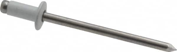 Marson - Button Head Aluminum Open End Blind Rivet - Aluminum Mandrel, 0.063" to 1/8" Grip, 1/4" Head Diam, 0.129" to 0.133" Hole Diam, 0.275" Length Under Head, 1/8" Body Diam - Makers Industrial Supply