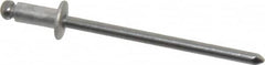 Marson - Button Head Aluminum Open End Blind Rivet - Steel Mandrel, 1/32" to 1/8" Grip, 1/4" Head Diam, 0.129" to 0.133" Hole Diam, 0.275" Length Under Head, 1/8" Body Diam - Makers Industrial Supply