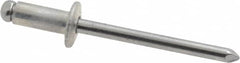 Marson - Button Head Aluminum Open End Blind Rivet - Steel Mandrel, 3/16" to 1/4" Grip, 3/8" Head Diam, 0.192" to 0.196" Hole Diam, 0.45" Length Under Head, 3/16" Body Diam - Makers Industrial Supply