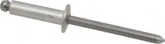 Marson - Button Head Aluminum Open End Blind Rivet - Steel Mandrel, 0.376" to 1/2" Grip, 3/8" Head Diam, 0.192" to 0.196" Hole Diam, 0.7" Length Under Head, 3/16" Body Diam - Makers Industrial Supply