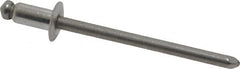 Marson - Button Head Stainless Steel Open End Blind Rivet - Stainless Steel Mandrel, 1/32" to 1/8" Grip, 1/4" Head Diam, 0.129" to 0.133" Hole Diam, 0.275" Length Under Head, 1/8" Body Diam - Makers Industrial Supply