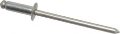 Marson - Button Head Stainless Steel Open End Blind Rivet - Stainless Steel Mandrel, 3/16" to 1/4" Grip, 1/4" Head Diam, 0.129" to 0.133" Hole Diam, 0.4" Length Under Head, 1/8" Body Diam - Makers Industrial Supply