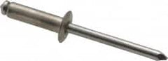 Marson - Button Head Stainless Steel Open End Blind Rivet - Stainless Steel Mandrel, 0.376" to 1/2" Grip, 3/8" Head Diam, 0.192" to 0.196" Hole Diam, 0.7" Length Under Head, 3/16" Body Diam - Makers Industrial Supply