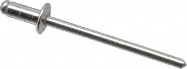 Marson - Button Head Aluminum Open End Blind Rivet - Aluminum Mandrel, 1/32" to 1/8" Grip, 1/4" Head Diam, 0.129" to 0.133" Hole Diam, 0.275" Length Under Head, 1/8" Body Diam - Makers Industrial Supply