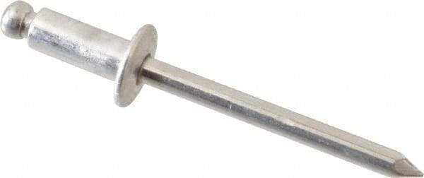 Marson - Button Head Aluminum Open End Blind Rivet - Aluminum Mandrel, 3/16" to 1/4" Grip, 3/8" Head Diam, 0.192" to 0.196" Hole Diam, 0.45" Length Under Head, 3/16" Body Diam - Makers Industrial Supply