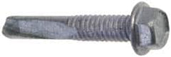 Buildex - 1/4", Hex Washer Head, Hex Drive, 4" Length Under Head, #5 Point, Self Drilling Screw - Steel - Makers Industrial Supply