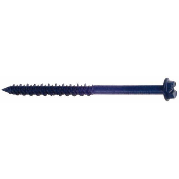 Red Head - 3/16" Diam, 3-1/4" Length Under Head, Hex Drive, Concrete Screw & Masonry Fastener - Makers Industrial Supply