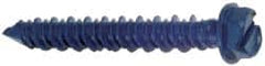 Made in USA - 1/4" Diam, 5" Length Under Head, Hex Drive, Concrete Screw & Masonry Fastener - Steel, Blue Climaseal Finish, Includes Drill Bit - Makers Industrial Supply