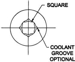 Parlec - 5/16" Tap Shank Diam, 0.234" Tap Square Size, 1/16" Pipe Tap, - 0.7" Projection, 1-1/4" Shank OD, Through Coolant, Series Numertap 700 - Exact Industrial Supply