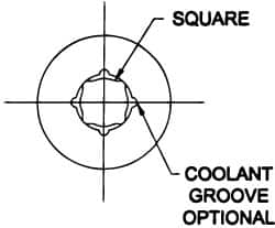 Parlec - 0.429" Tap Shank Diam, 0.322" Tap Square Size, 9/16" Tap, - 0.7" Projection, 1-1/4" Shank OD, Through Coolant, Series Numertap 700 - Exact Industrial Supply