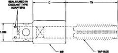 Parlec - 1.305" Tap Shank Diam, 0.979" Tap Square Size, 1-5/8" Tap, - 2-1/4" Projection, 1-1/4" Shank OD, Through Coolant, Series Numertap 770 - Exact Industrial Supply