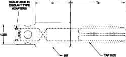 Parlec - 0.896" Tap Shank Diam, 0.672" Tap Square Size, 1-1/16" & 1-1/8" Tap, - 2-1/4" Projection, 1-1/4" Shank OD, Through Coolant, Series Numertap 770 - Exact Industrial Supply