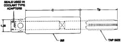 Parlec - 1.233" Tap Shank Diam, 0.925" Tap Square Size, 1-7/16" & 1-1/2" Tap, - 3.7" Projection, 1-1/4" Shank OD, Series Numertap 770 - Exact Industrial Supply