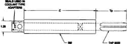 Parlec - 0.652" Tap Shank Diam, 0.489" Tap Square Size, 13/16" Tap, - 6.7" Projection, 1-1/4" Shank OD, Through Coolant, Series Numertap 770 - Exact Industrial Supply