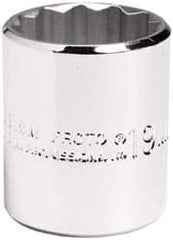 Proto - 3/8" Drive, Standard Hand Socket - 12 Points, 1-3/8" OAL, Chrome Vanadium, Chrome Finish - Makers Industrial Supply