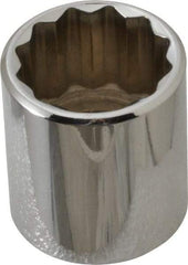 Proto - 3/8" Drive, Standard Hand Socket - 12 Points, 1-5/16" OAL, Chrome Vanadium, Chrome Finish - Makers Industrial Supply