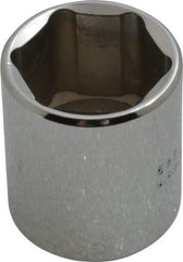 Proto - 3/8" Drive, Standard Hand Socket - 6 Points, 1-3/16" OAL, Chrome Vanadium, Chrome Finish - Makers Industrial Supply