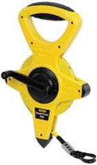 Stanley - 100' x 1/2" Tape Measure - 1/8" & 1/100 & 1/10 & 0.10' Graduation, Engineer Scale Graduation Style, Yellow/Black Case - Makers Industrial Supply