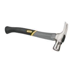 Stanley - 1-3/8 Lb Head, Straight Rip Claw Axe Handle Framing Hammer - 18" OAL, Forged Steel Head, 1-1/4" Face Diam, Checkered Face, Graphite Handle with Grip - Makers Industrial Supply