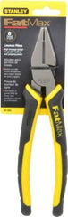 Stanley - 8-3/8" OAL, 1-1/2" Jaw Length x 1" Jaw Width, Side Cutting Linesman's Pliers - Serrated Jaw, Flat Nose Head, Bi-Material Cushion Grip Handles - Makers Industrial Supply