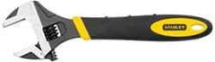 Stanley - 1-3/8" Jaw Capacity, 10" Standard Adjustable Wrench - Chrome Vanadium Steel, Black Finish, 10-1/2" OAL - Makers Industrial Supply