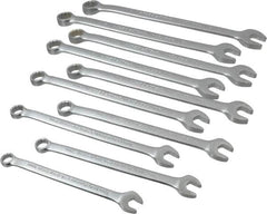 Proto - 10 Piece, 10mm to 19mm, 12 Point Combination Wrench Set - Metric Measurement Standard, Satin Chrome Finish, Comes in Nylon Roll - Makers Industrial Supply