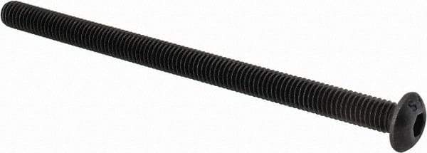 Value Collection - #10-32 UNF Hex Socket Drive, Button Screw - Alloy Steel, Black Oxide Finish, Fully Threaded, 3" Length Under Head - Makers Industrial Supply