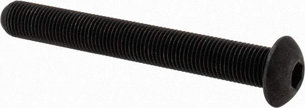 Value Collection - 3/8-24 UNF Hex Socket Drive, Button Screw - Alloy Steel, Black Oxide Finish, Fully Threaded, 3" Length Under Head - Makers Industrial Supply