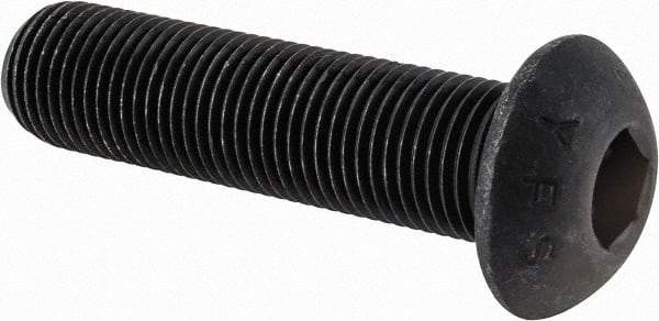 Value Collection - 1/2-20 UNF Hex Socket Drive, Button Screw - Alloy Steel, Black Oxide Finish, Fully Threaded, 2" Length Under Head - Makers Industrial Supply