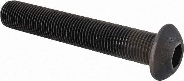 Value Collection - 1/2-20 UNF Hex Socket Drive, Button Screw - Alloy Steel, Black Oxide Finish, Fully Threaded, 3" Length Under Head - Makers Industrial Supply