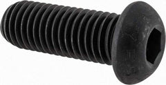 Value Collection - 5/8-11 UNC Hex Socket Drive, Button Screw - Alloy Steel, Black Oxide Finish, Fully Threaded, 1-3/4" Length Under Head - Makers Industrial Supply