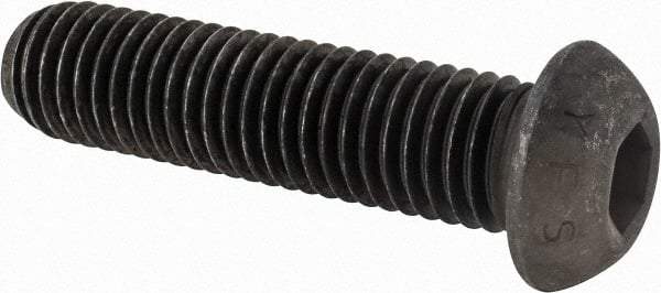 Value Collection - 5/8-11 UNC Hex Socket Drive, Button Screw - Alloy Steel, Black Oxide Finish, Fully Threaded, 2-1/2" Length Under Head - Makers Industrial Supply