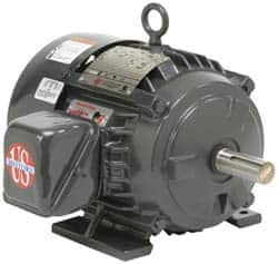 US Motors - 3 hp, TEFC Enclosure, No Thermal Protection, 1,175 RPM, 230/460 Volt, 60 Hz, Three Phase Premium Efficient Motor - Size 213 Frame, Rigid Mount, 1 Speed, Ball Bearings, 8.8/4.4 Full Load Amps, F Class Insulation, Reversible - Makers Industrial Supply