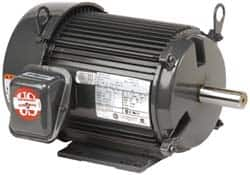 US Motors - 7-1/2 hp, TEFC Enclosure, No Thermal Protection, 3,500 RPM, 208-230/460 Volt, 60 Hz, Three Phase Energy Efficient Motor - Size 184 Frame, Rigid Mount, 1 Speed, Ball Bearings, 20.4-17.9/9 Full Load Amps, F Class Insulation, Reversible - Makers Industrial Supply