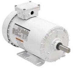 US Motors - 1 hp, TEFC Enclosure, No Thermal Protection, 1,725 RPM, 208-230/460 Volt, 60 Hz, Three Phase Energy Efficient Motor - Size 143 Frame, Rigid Mount, 1 Speed, Ball Bearings, 3.4-3.2/1.6 Full Load Amps, F Class Insulation, Reversible - Makers Industrial Supply