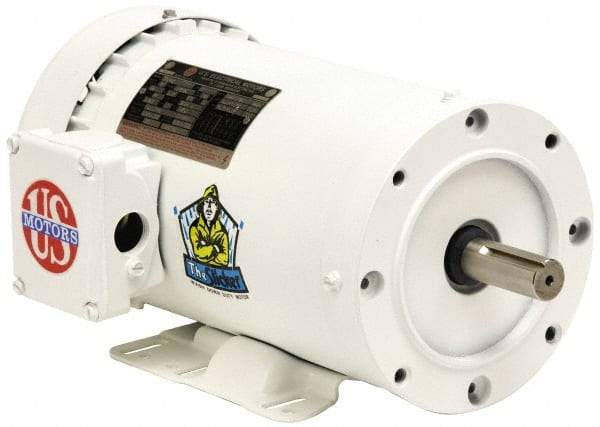 US Motors - 7-1/2 hp, TEFC Enclosure, No Thermal Protection, 1,760 RPM, 208-230/460 Volt, 60 Hz, Three Phase Energy Efficient Motor - Size 213TC Frame, Rigid Mount, 1 Speed, Ball Bearings, 20.1-18.3/9.1 Full Load Amps, F Class Insulation, Reversible - Makers Industrial Supply