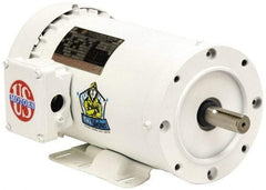 US Motors - 3/4 hp, TENV Enclosure, No Thermal Protection, 3,450 RPM, 208-230/460 Volt, 60 Hz, Three Phase Energy Efficient Motor - Size 56C Frame, C-Face/Base Mount, 1 Speed, Ball Bearings, 2.4-2.2/1.1 Full Load Amps, F Class Insulation, Reversible - Makers Industrial Supply