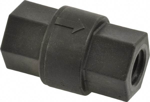 Specialty Mfr - 1/4" Polypropylene Check Valve - Inline, FNPT x FNPT, 125 WOG - Makers Industrial Supply