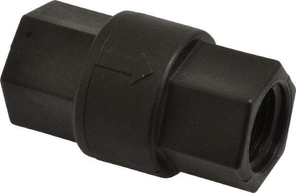 Specialty Mfr - 1/2" Polypropylene Check Valve - Inline, FNPT x FNPT, 125 WOG - Makers Industrial Supply