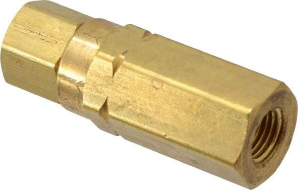 Specialty Mfr - 1/4" Brass Check Valve - Inline, FNPT x FNPT, 3,000 WOG - Makers Industrial Supply