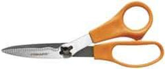 Fiskars - 2-1/2" LOC, 7-1/2" OAL Stainless Steel Premier Take Apart Shears - Ambidextrous, Serrated, Plastic Straight Handle, For Fabrics, Textiles - Makers Industrial Supply