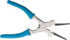 Harris Products - 8-1/2" OAL, 1-3/4" Jaw Length, Long Nose Side Cutting Welder's Pliers - Serrated Jaw, Needle Nose Head, Insulated Handles, with Spring - Makers Industrial Supply