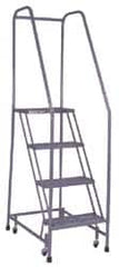 Cotterman - 70" 4 Step Ladder - 350 Lb Capacity, 40" Platform Height, 30" Base Width x 31" Depth, Grip Strut - Makers Industrial Supply